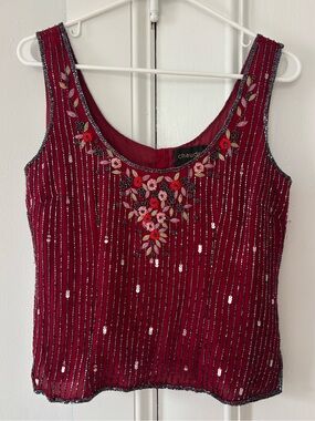 Vintage Chaudry beaded tank top